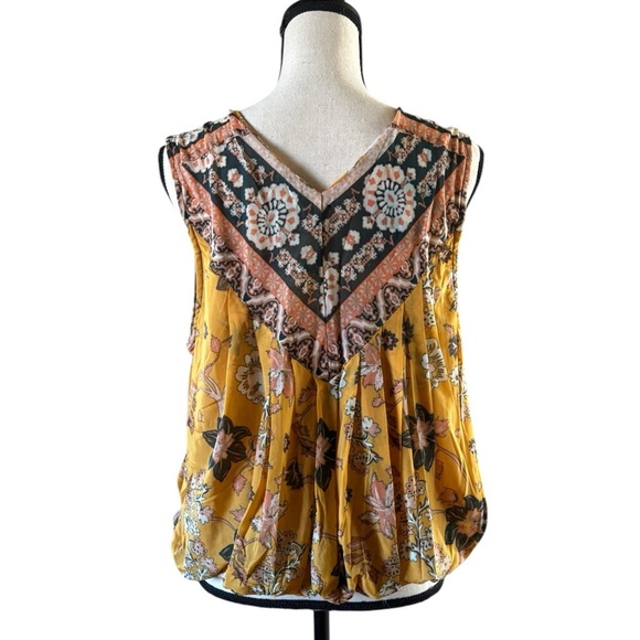 Free People Floral Yellow Sleeveless Top - Picture 4 of 6